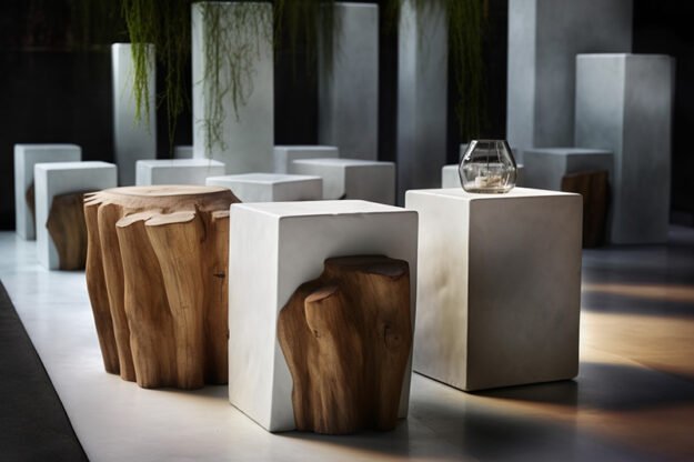 Elegant Wood and Concrete Chair to Elevate Your Space
