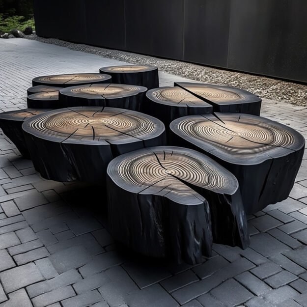 Exquisite Black Wood Coffee Table –