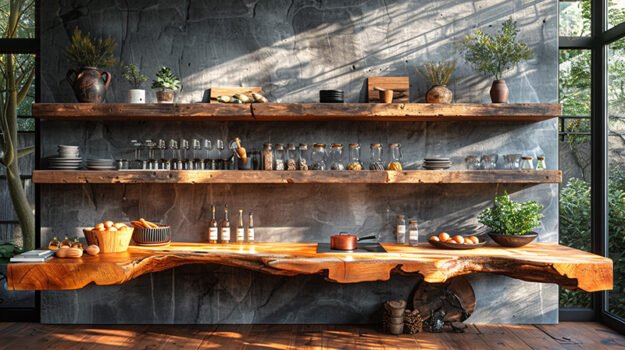 Crafted Elegance: Wood Shelf for Timeless Spaces