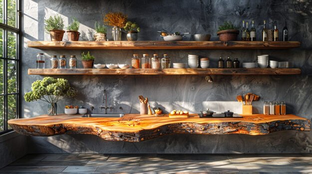 Exquisite Wood Shelf: A Culinary Masterpiece for Your Home