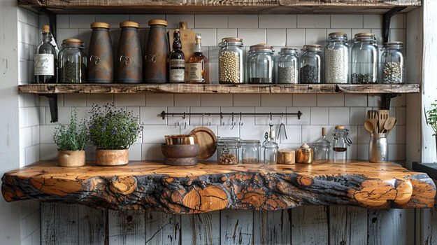 Stunning Wood Shelf for Your Chic Kitchen