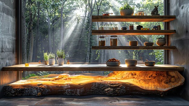 Elegant Wood Shelf: A Touch of Nature