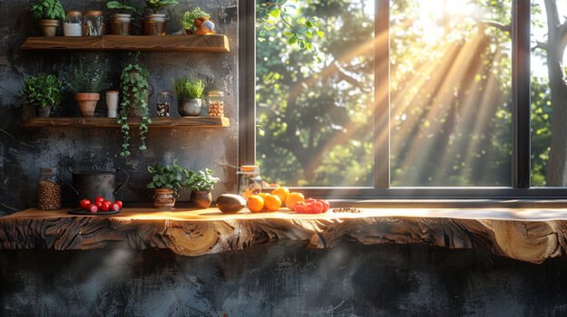 Elegant Wood Shelf for Your Chic Kitchen