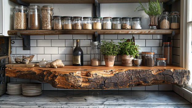 Elegant Wood Shelf: A Touch of Rustic Charm