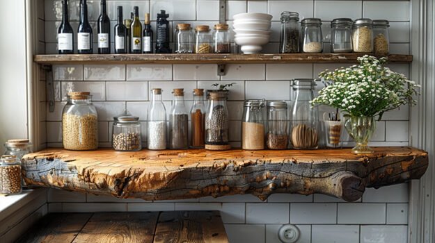 Stunning Wood Shelf for a Rustic Chic Space
