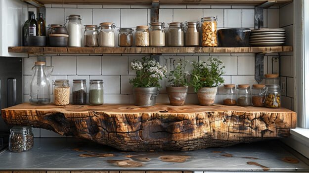 Rustic Charm with a Wood Shelf