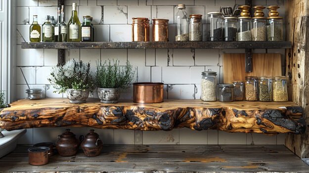 Elegant Wood Shelf: A Statement of Rustic Sophistication