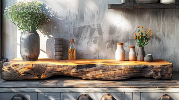 Elegant Wood Shelf: A Masterpiece of Functionality and Style
