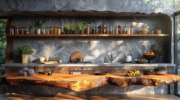 Exquisite Wood Shelf: Elevate Your Culinary Space