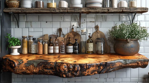 Exquisite Wood Shelf: Elevate Your Space with Rustic Charm