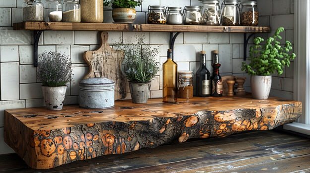 Exquisite Wood Shelf: Elevate Your Space with Rustic Charm