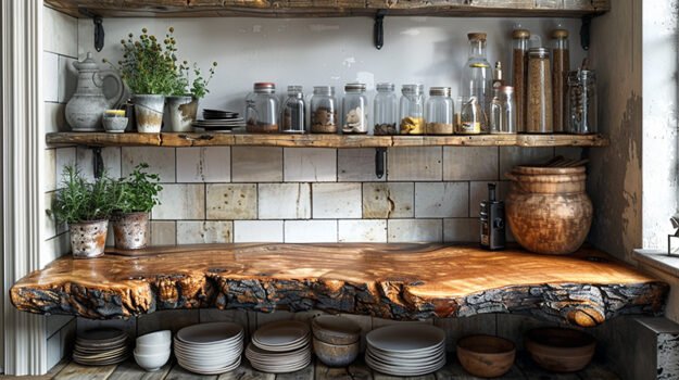 Uniquely Crafted Wood Shelf for Timeless Elegance