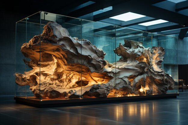 Captivating Wood Sculpture Takes Center Stage: A Masterpiece for Your Space