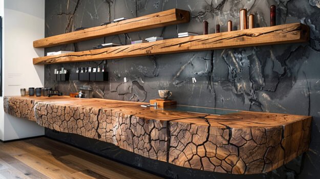 Exquisite Wooden Bathroom Sink: Elevate Your Space with Natural Elegance