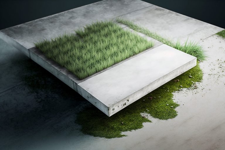 Concrete Coffee Table with Grass