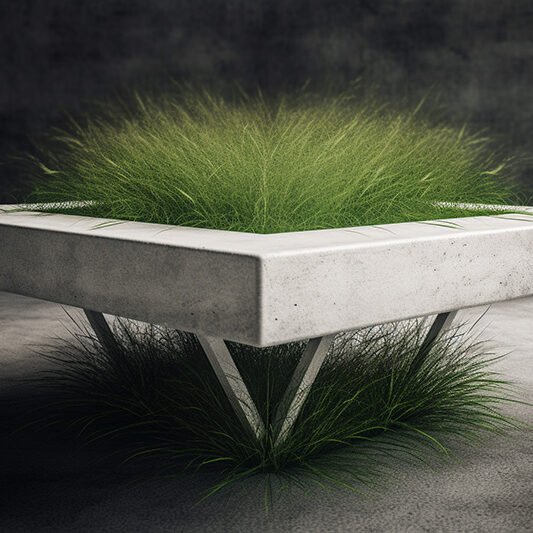 Concrete Coffee Table with Grass: Elevate Your Space