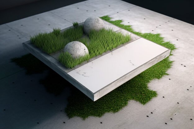 Concrete Coffee Table with Grass: Elevate Your Space