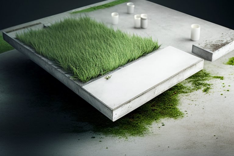Concrete Coffee Table with Grass: A Touch of Modern Elegance