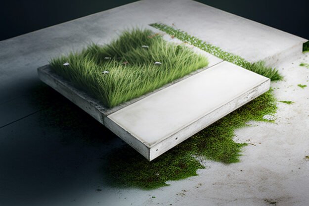 Concrete Coffee Table with Grass: Elevate Your Living Space