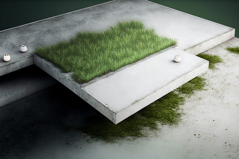 Concrete Coffee Table with Grass -