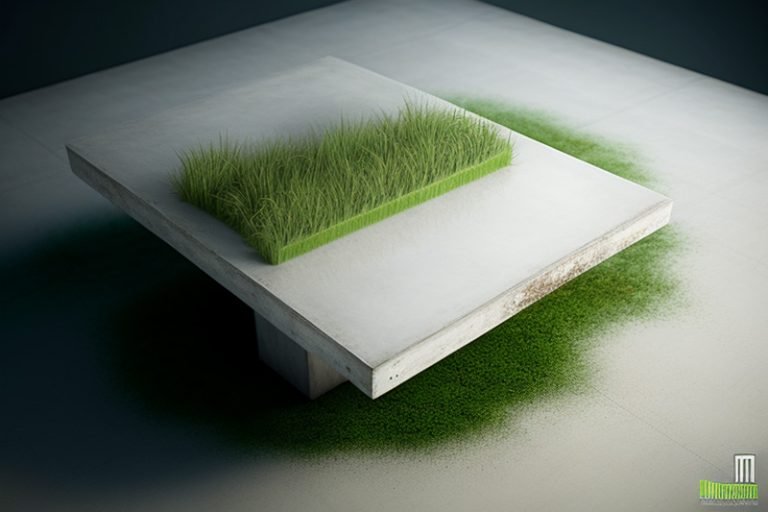 Concrete Coffee Table with Grass