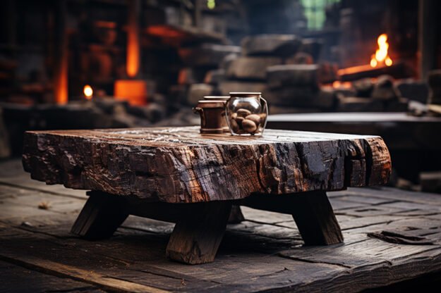 Rustic Elegance: Wood Coffee Table