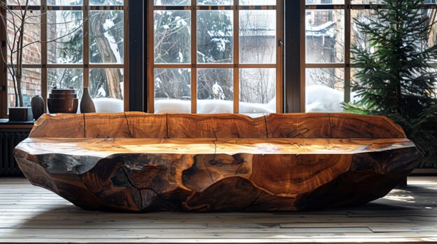 Exquisite Wood Coffee Table: A Statement of Rustic Elegance