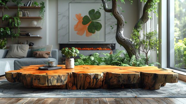 Rustic Elegance: A Stunning Wood Coffee Table