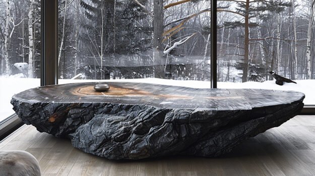 Rustic Elegance: Handcrafted Wood Coffee Table