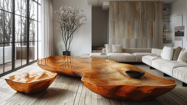 Exquisite Wood Coffee Table: A Statement of Elegance and Comfort
