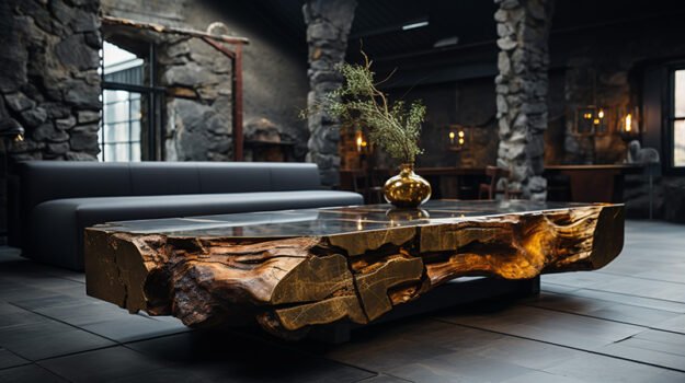Exquisite Wood Coffee Table: A Statement of Elegance and Utility