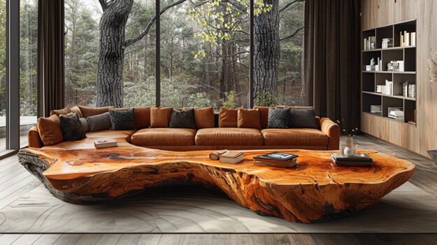 Elegant Wood Coffee Table: A Statement of Luxury and Nature