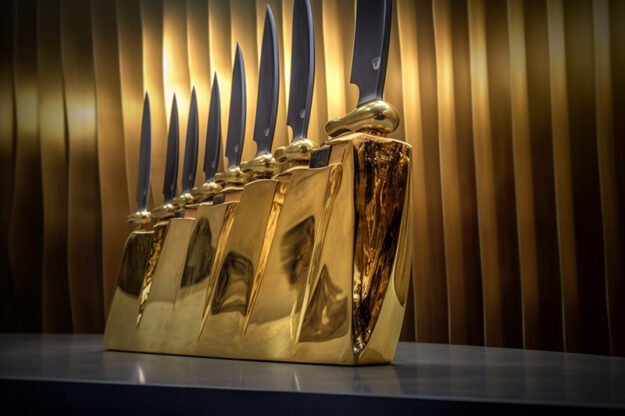 Stunning Gold Knife Holder: Elevate Your Culinary Experience