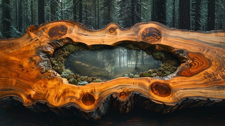 Rustic Wooden Mirror: A Timeless Reflection of Nature's Beauty