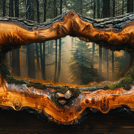 Rustic Wooden Mirror: A Touch of Nature for Your Home