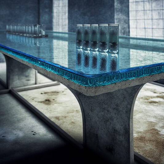 Glass Concrete Table: Elevate Your Space with Timeless Elegance