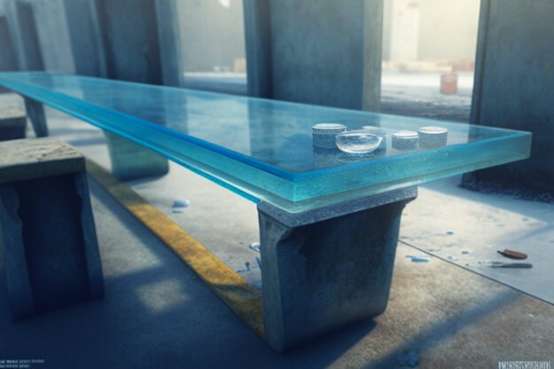 Elegant Glass Concrete Table –