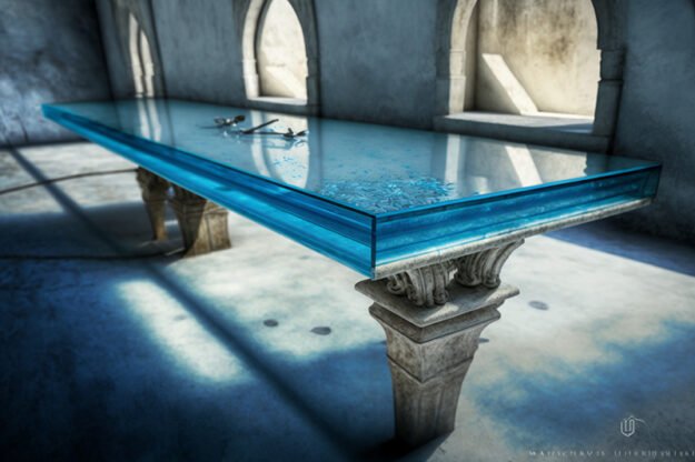 Glass Concrete Table: A Statement of Modern Elegance
