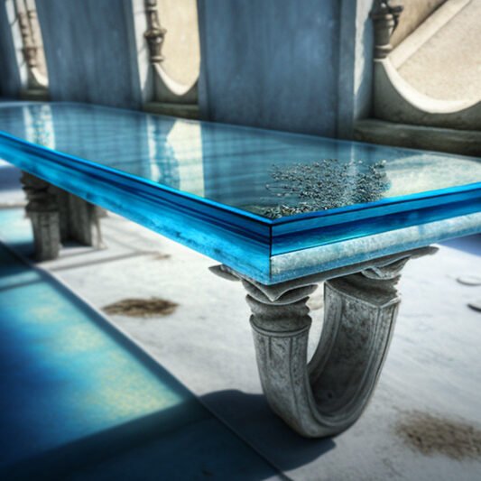 Elegant Glass Concrete Table: Transform Your Space with Timeless Sophistication