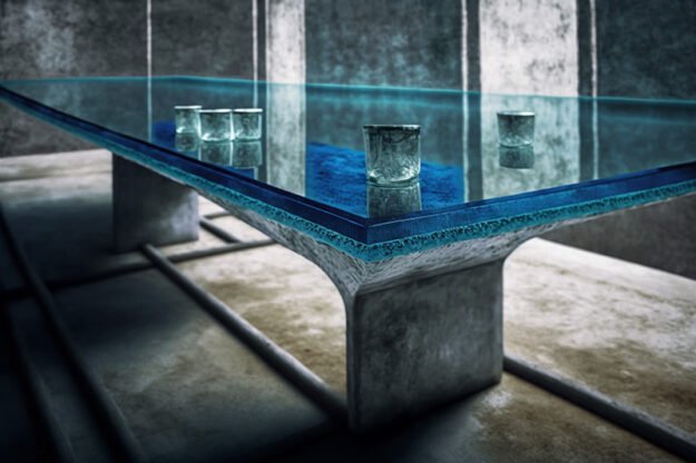 Elevate Your Space with a Stunning Glass Concrete Table