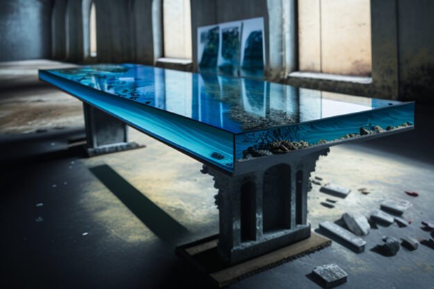 Glass Concrete Table Transcending Elegance and Functionality