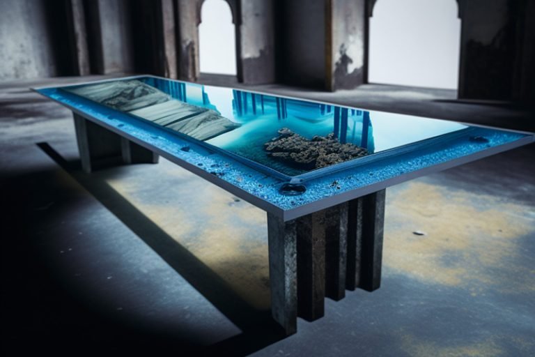 Transform Your Space with a Stunning Glass Concrete Table