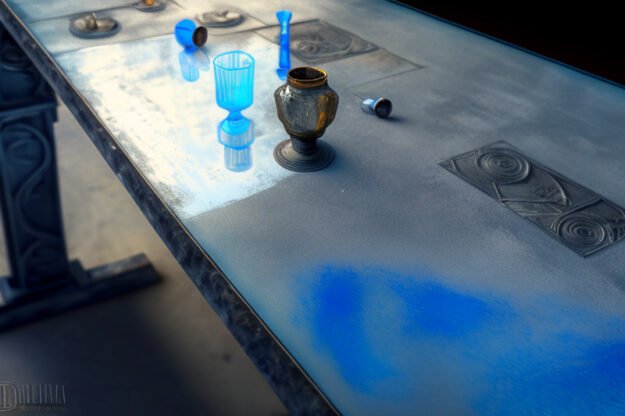 Captivating Glass Concrete Table for Modern Elegance
