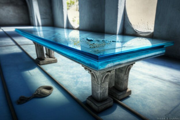 Stunning Glass Concrete Table: Elevate Your Living Space