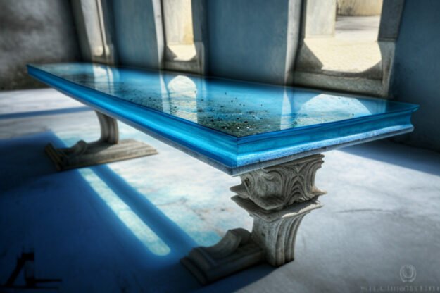 Elevate Your Space with a Stunning Glass Concrete Table