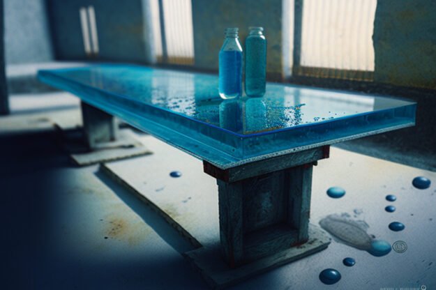 Exquisite Glass Concrete Table: Elevate Your Space with a Touch of Luxury
