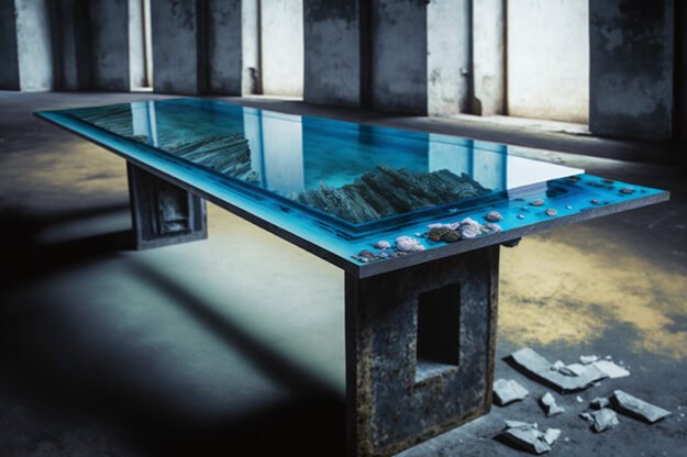 Exquisite Glass Concrete Table: Unleash Your Space’s Potential