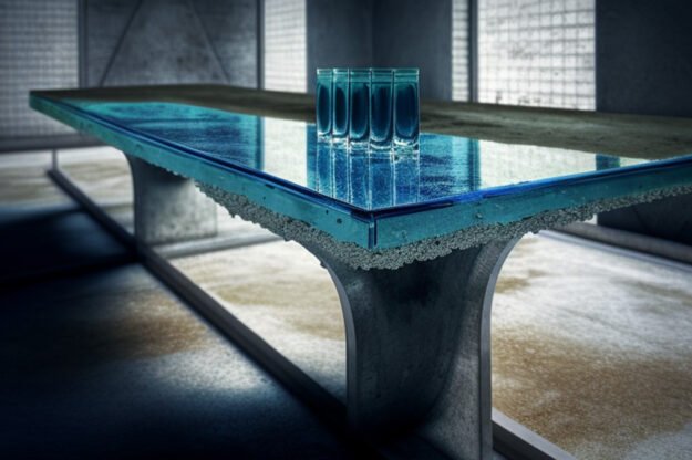 Elevate Your Space with a Stunning Glass Concrete Table