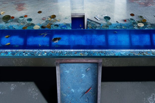 Exquisite Glass Concrete Table: A Stunning Centerpiece for Modern Living
