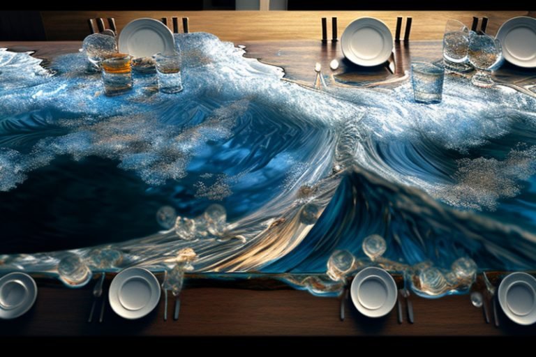 Ocean Wave Resin Table: A Majestic Addition to Your Living Space